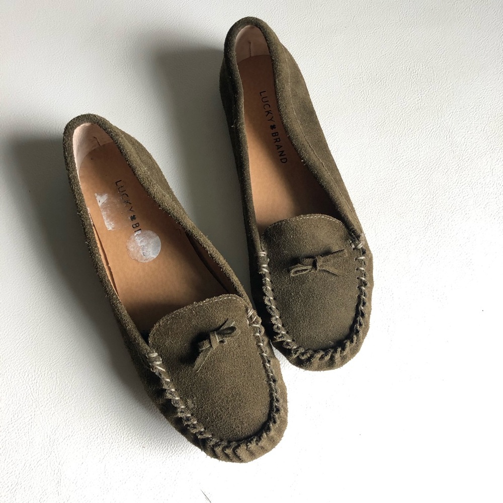 Lucky Brand Awra green Suede Moccasins flats 7